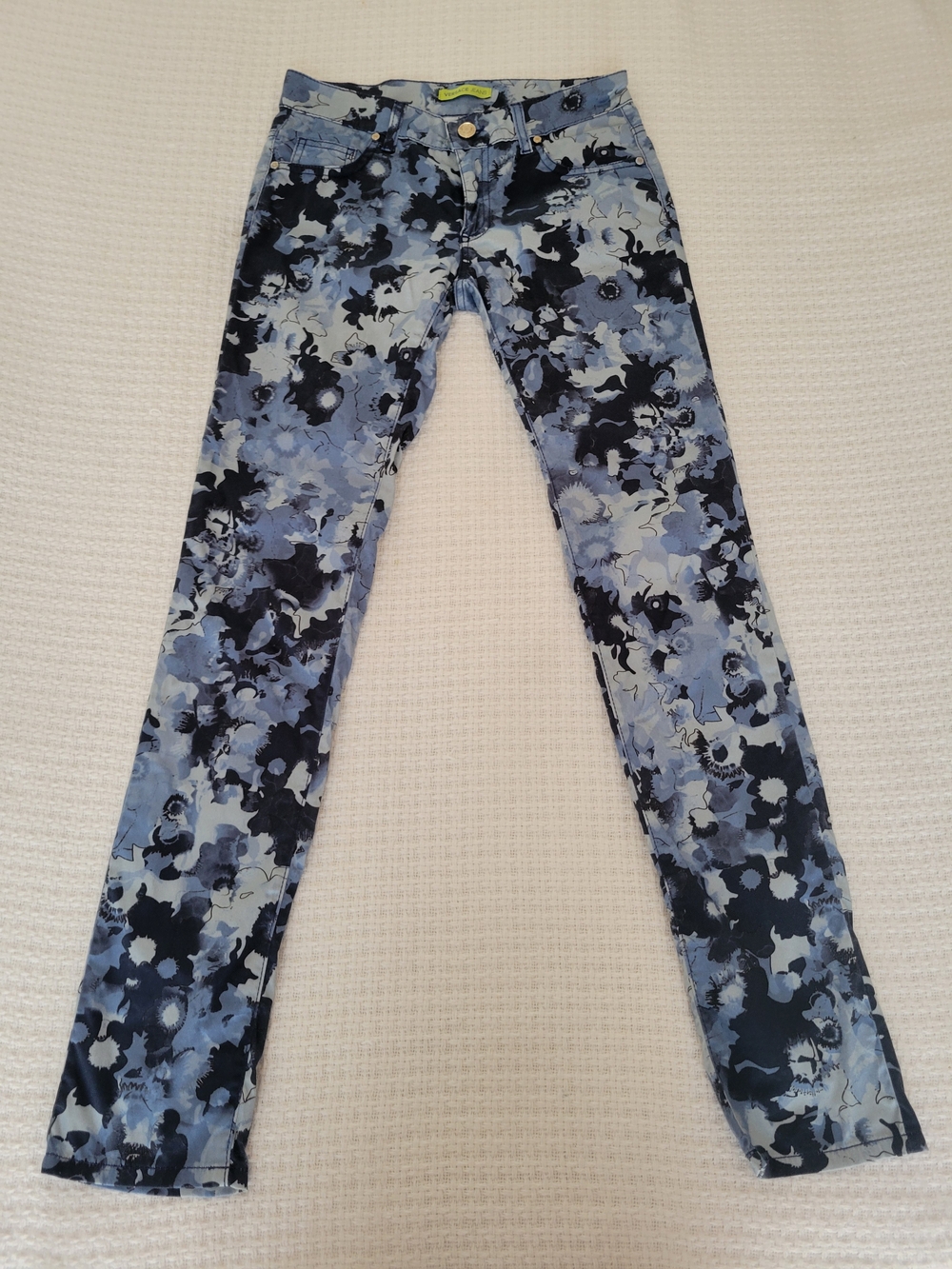 Versace Jeans Collection Navy and Light Blue Straight Leg Jeans